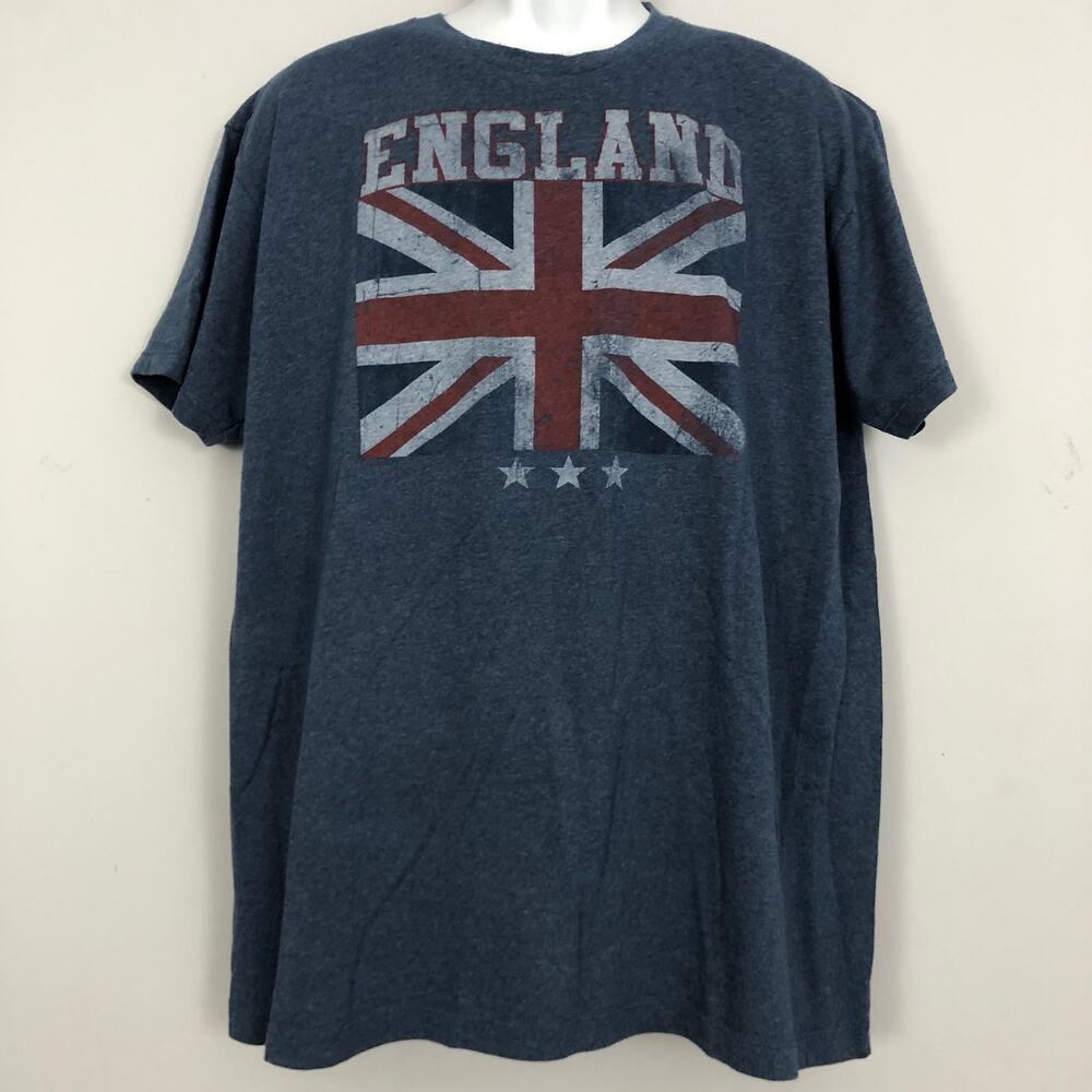 Lost Gods England Union Jack Flag Mens XL Blue Graphic Tee British Streetwear
